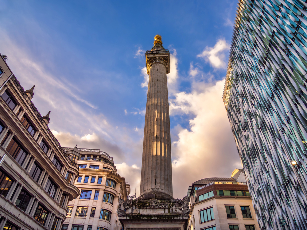 the monument incendio Londres 1666